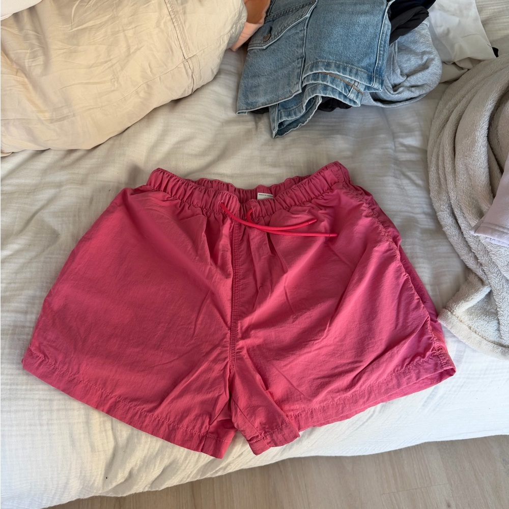 Women’s Casual Elastic-Waist Pink Shorts